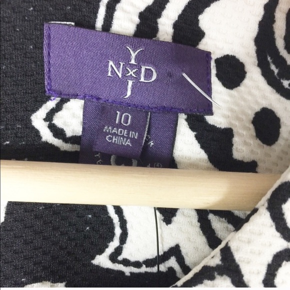 NEW NYDJ Black Cream Damask Printed Dress 10 - Picture 5 of 8